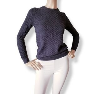 H&M Charcoal & Navy Dotted Merino Wool Sweater